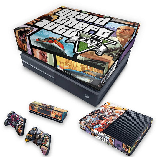 KIT Xbox One Fat Skin Anti-Rage e Capa Anti Poeira - GTA V