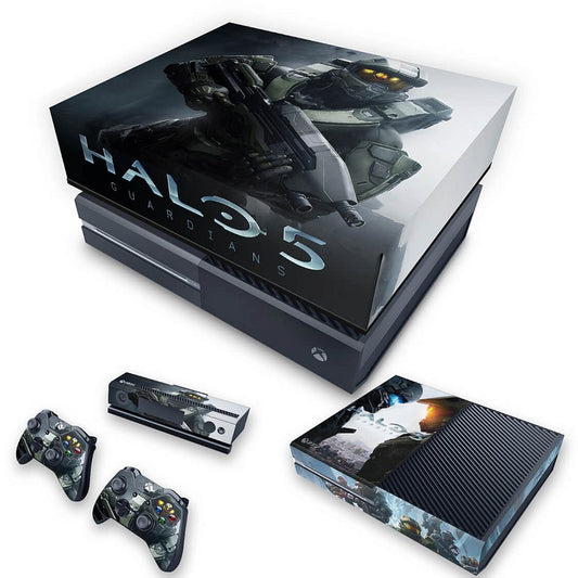 KIT Xbox One Fat Skin Anti-Rage e Capa Anti Poeira - Halo 5: Guardians #B
