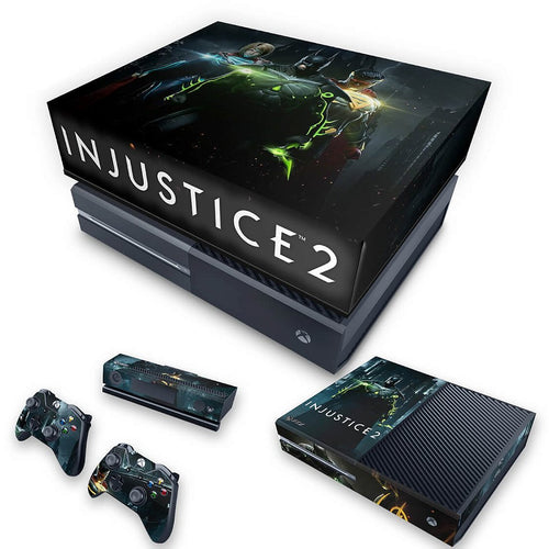 KIT Capa Anti Poeira e Skin Anti-Rage Xbox One Fat - Injustice 2