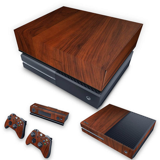 KIT Xbox One Fat Skin Anti-Rage e Capa Anti Poeira - Madeira