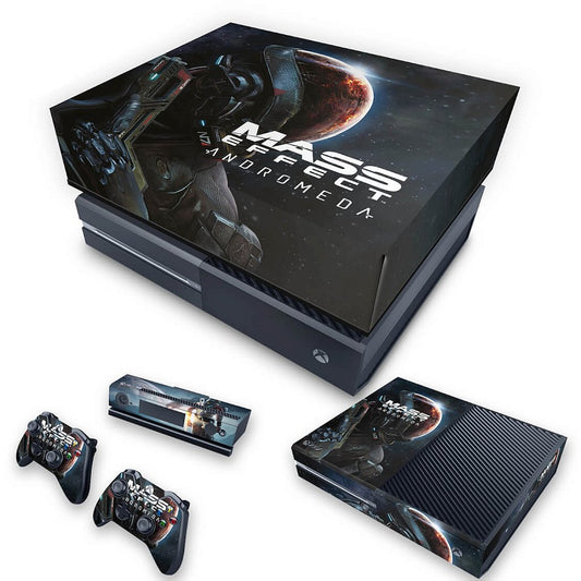 KIT Xbox One Fat Skin Anti-Rage e Capa Anti Poeira - Mass Effect: Andromeda