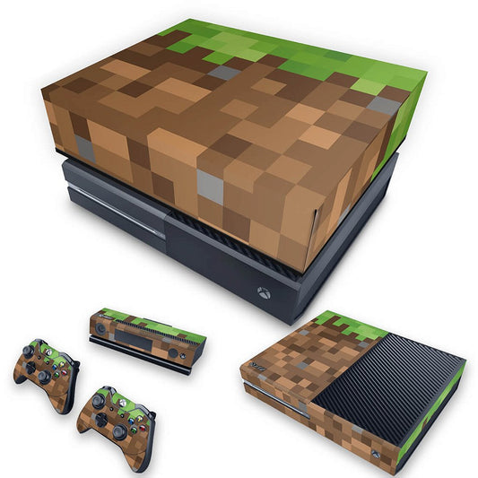KIT Xbox One Fat Skin Anti-Rage e Capa Anti Poeira - Minecraft