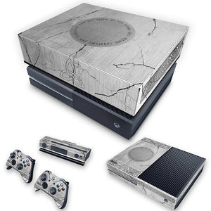 KIT Capa Anti Poeira e Skin Anti-Rage Xbox One Fat - Mjolnir Thor Amor e Trovão
