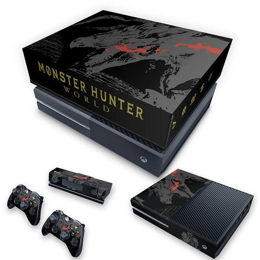 KIT Xbox One Fat Skin Anti-Rage e Capa Anti Poeira - Monster Hunter Edition