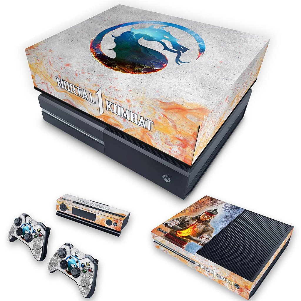 KIT Xbox One Fat Skin Anti-Rage e Capa Anti Poeira - Mortal Kombat 1