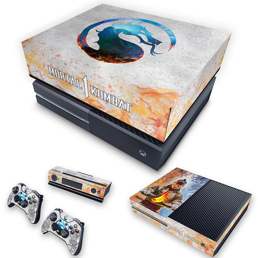 KIT Xbox One Fat Skin Anti-Rage e Capa Anti Poeira - Mortal Kombat 1