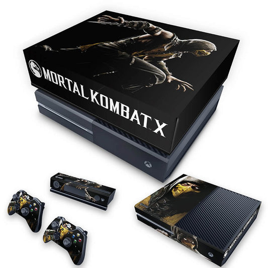 KIT Xbox One Fat Skin Anti-Rage e Capa Anti Poeira - Mortal Kombat X