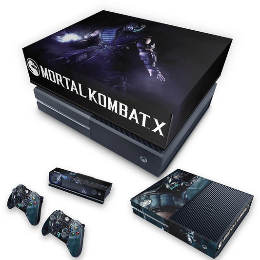 KIT Xbox One Fat Skin Anti-Rage e Capa Anti Poeira - Mortal Kombat X - Subzero