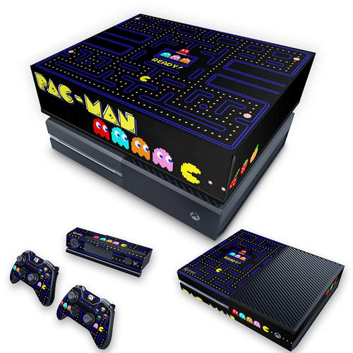 KIT Capa Anti Poeira e Skin Anti-Rage Xbox One Fat - Pac Man