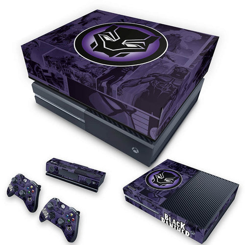 KIT Capa Anti Poeira e Skin Anti-Rage Xbox One Fat - Pantera Negra Comics