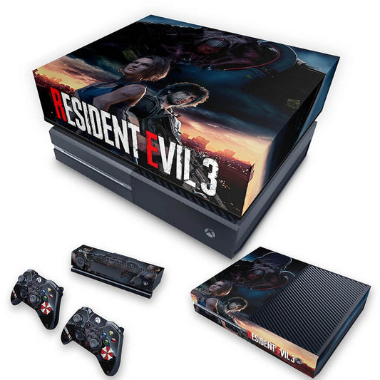 KIT Xbox One Fat Skin Anti-Rage e Capa Anti Poeira - Resident Evil 3 Remake