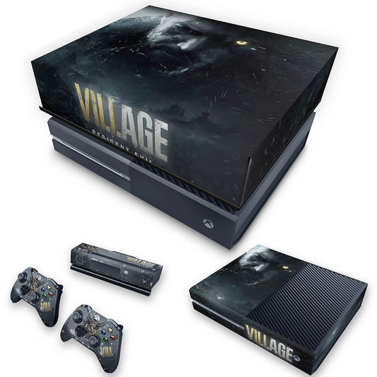 KIT Xbox One Fat Skin Anti-Rage e Capa Anti Poeira - Resident Evil Village
