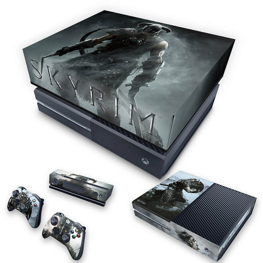 KIT Xbox One Fat Skin Anti-Rage e Capa Anti Poeira - Skyrim