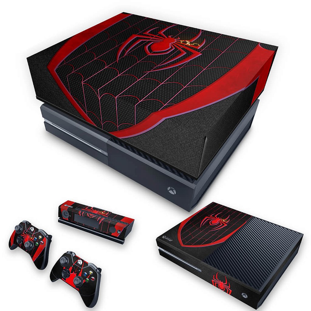KIT Capa Anti Poeira e Skin Anti-Rage Xbox One Fat - Spider-Man: Miles Morales