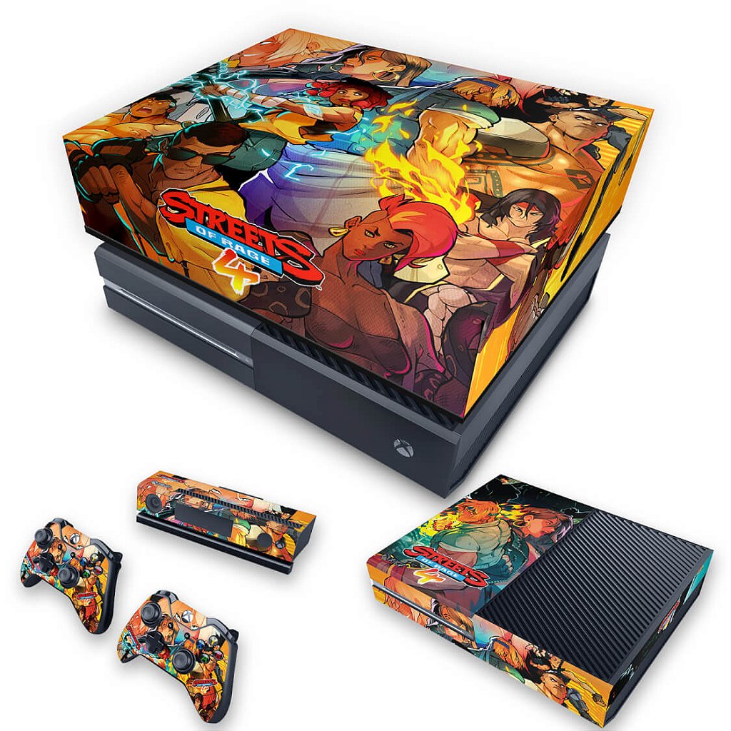 KIT Capa Anti Poeira e Skin Anti-Rage Xbox One Fat - Streets of Rage 4