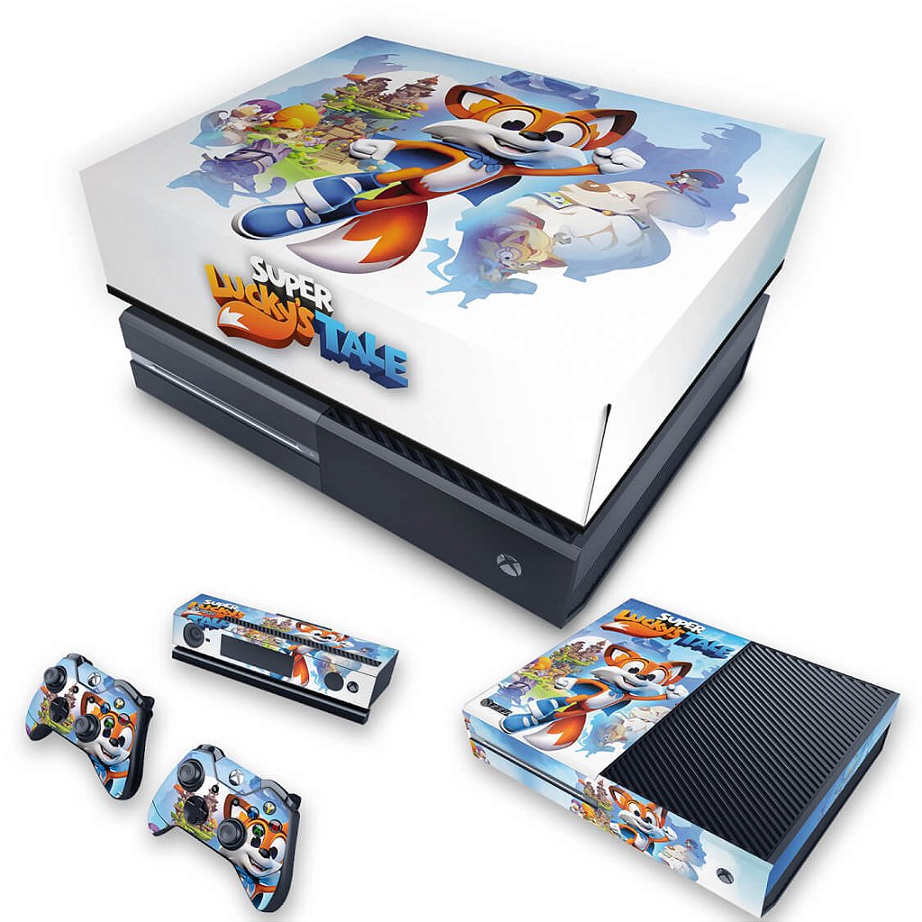 KIT Xbox One Fat Skin Anti-Rage e Capa Anti Poeira - Super Lucky's Tale