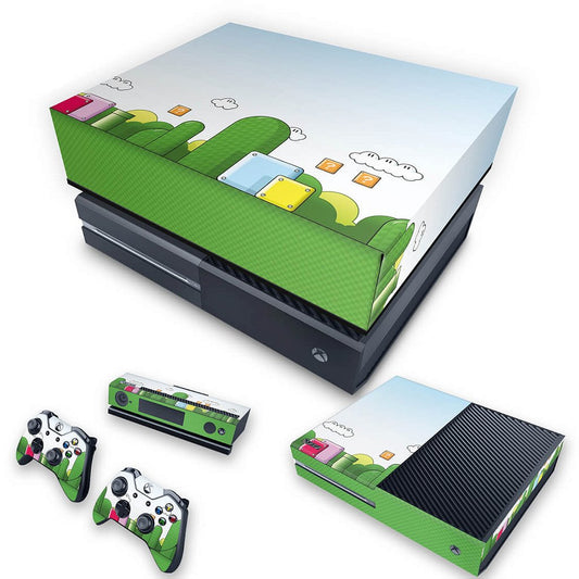 KIT Xbox One Fat Skin Anti-Rage e Capa Anti Poeira - Super Mario