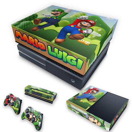 KIT Xbox One Fat Skin Anti-Rage e Capa Anti Poeira - Super Mario Bros