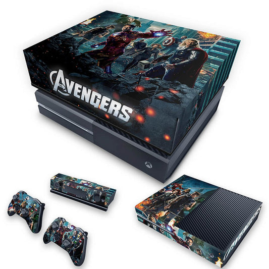 KIT Xbox One Fat Skin Anti-Rage e Capa Anti Poeira - The Avengers - Os Vingadores