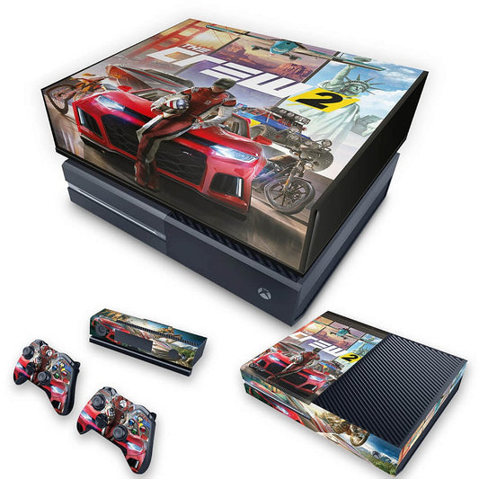 KIT Xbox One Fat Skin Anti-Rage e Capa Anti Poeira - The Crew 2