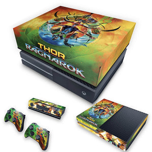 KIT Capa Anti Poeira e Skin Anti-Rage Xbox One Fat - Thor Ragnarok