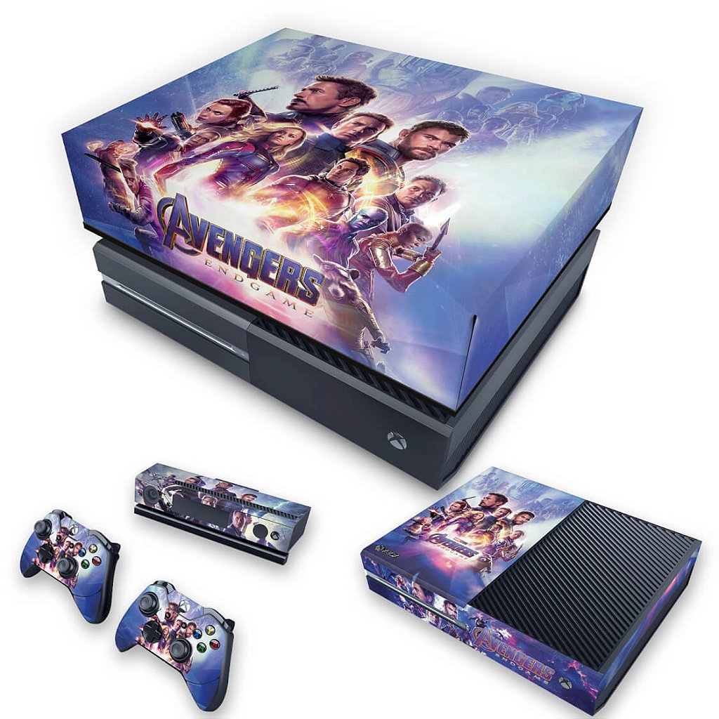 KIT Capa Anti Poeira e Skin Anti-Rage Xbox One Fat - Vingadores Ultimato Endgame