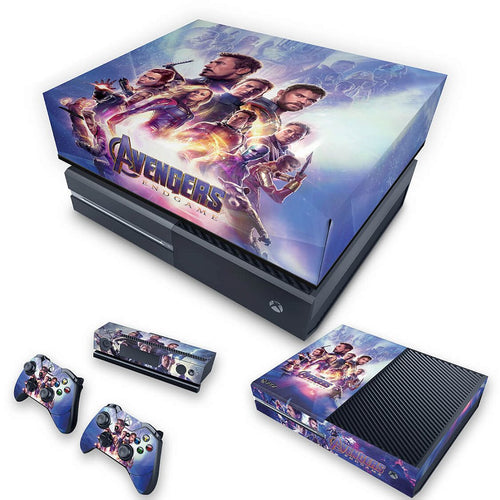 KIT Capa Anti Poeira e Skin Anti-Rage Xbox One Fat - Vingadores Ultimato Endgame
