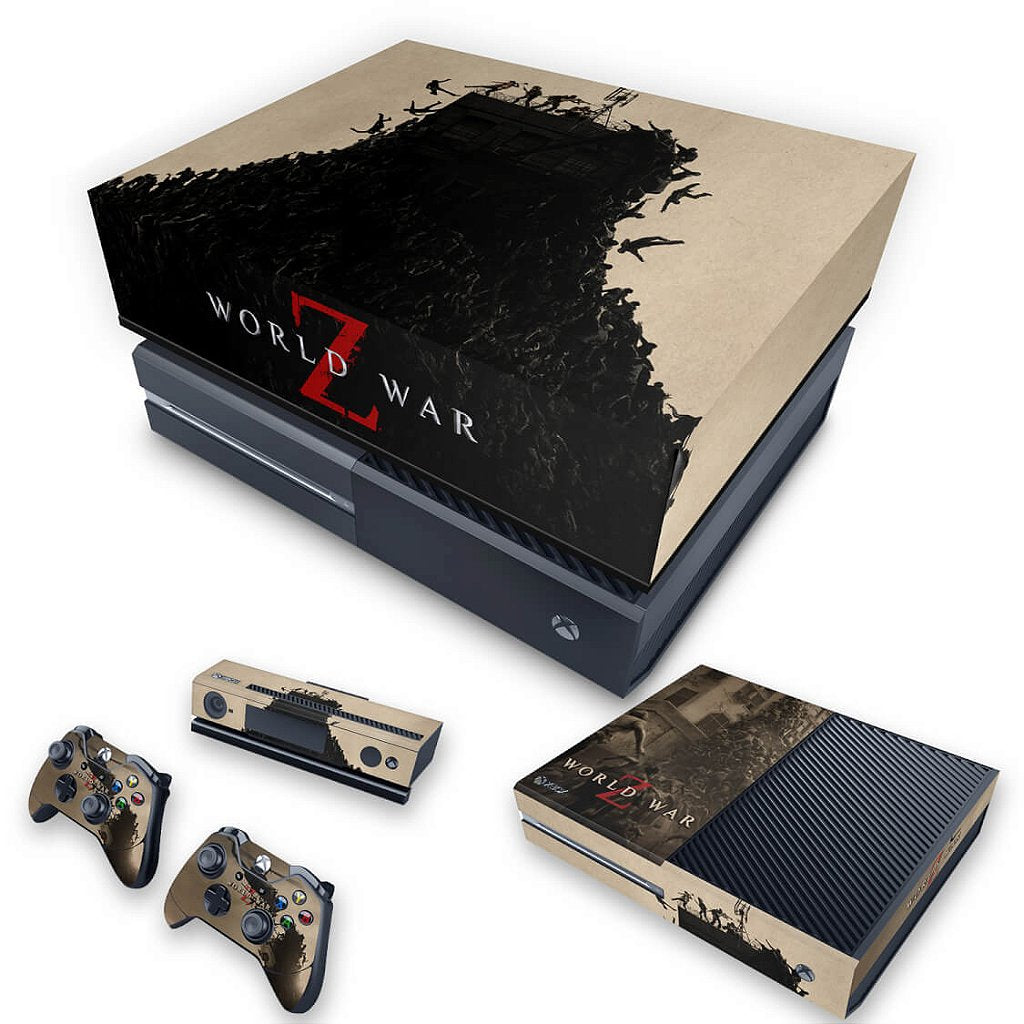 KIT Capa Anti Poeira e Skin Anti-Rage Xbox One Fat - World War Z
