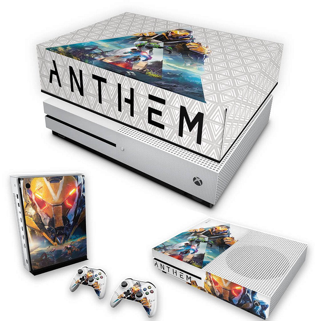 KIT Capa Anti Poeira e Skin Anti-Rage Xbox One S Slim - Anthem