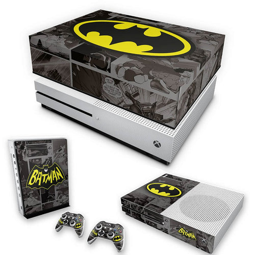 KIT Capa Anti Poeira e Skin Anti-Rage Xbox One S Slim - Batman Comics