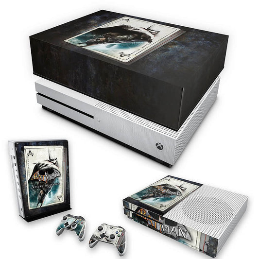 KIT Xbox One S Slim Skin Anti-Rage e Capa Anti Poeira - Batman Return to Arkham