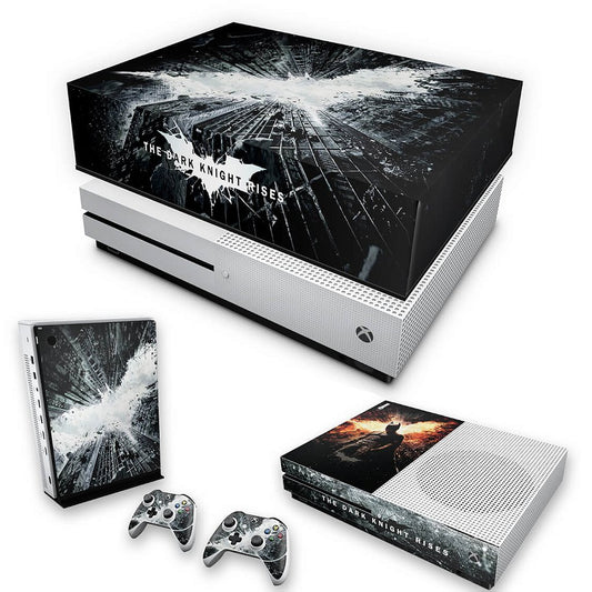 KIT Capa Anti Poeira e Skin Anti-Rage Xbox One S Slim - Batman - The Dark Knight
