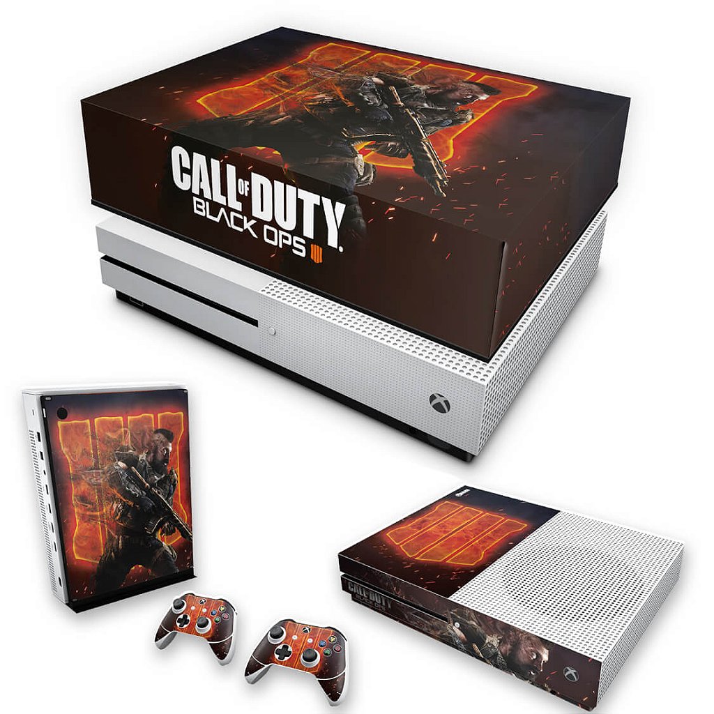KIT Capa Anti Poeira e Skin Anti-Rage Xbox One S Slim - Call of Duty Black ops 4