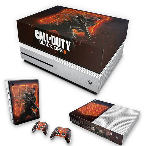 KIT Capa Anti Poeira e Skin Anti-Rage Xbox One S Slim - Call of Duty Black ops 4