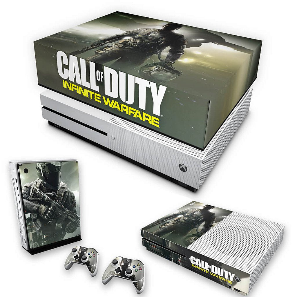 KIT Capa Anti Poeira e Skin Anti-Rage Xbox One S Slim - Call of Duty: Infinite Warfare