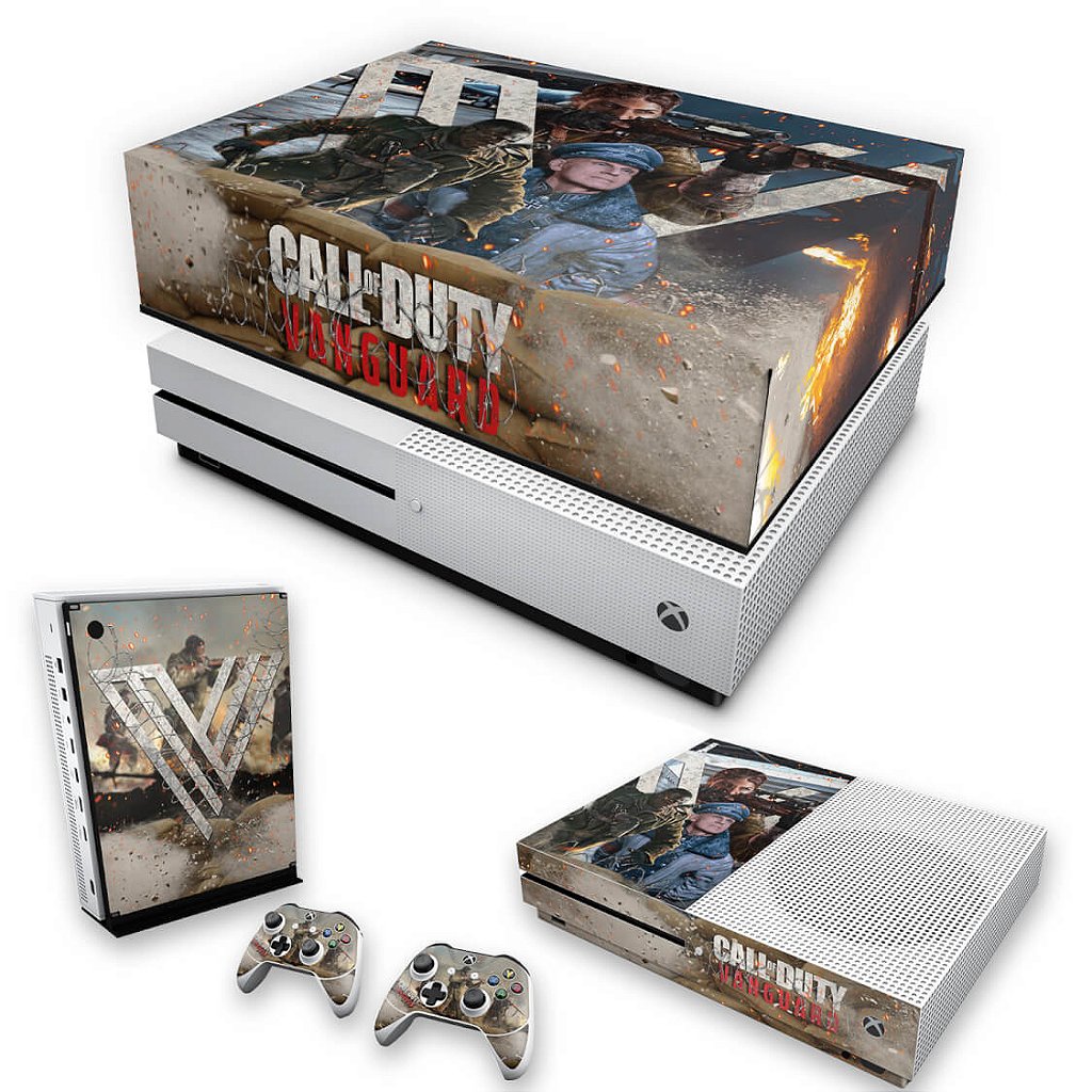 KIT Capa Anti Poeira e Skin Anti-Rage Xbox One S Slim - Call of Duty Vanguard