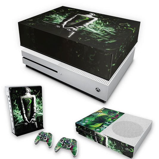 KIT Capa Anti Poeira e Skin Anti-Rage Xbox One S Slim - Charada Batman