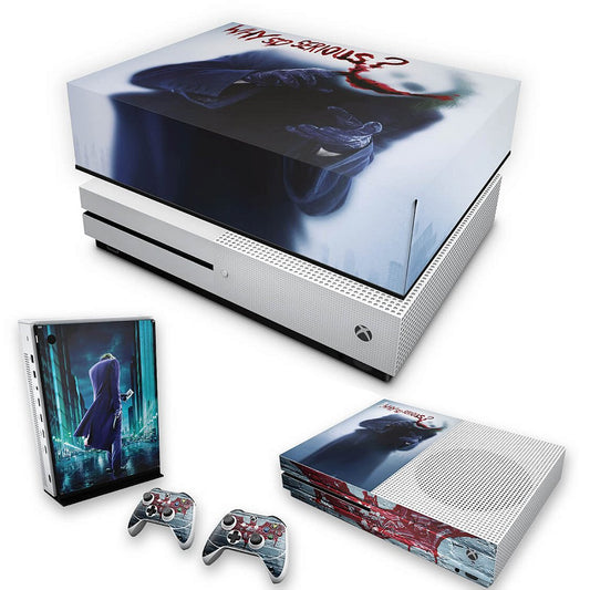 KIT Capa Anti Poeira e Skin Anti-Rage Xbox One S Slim - Coringa - Joker