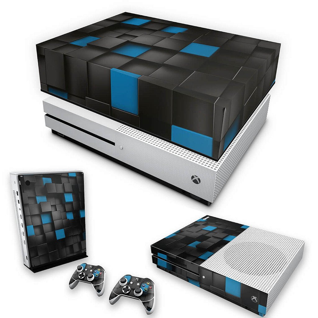 KIT Capa Anti Poeira e Skin Anti-Rage Xbox One S Slim - Cubo