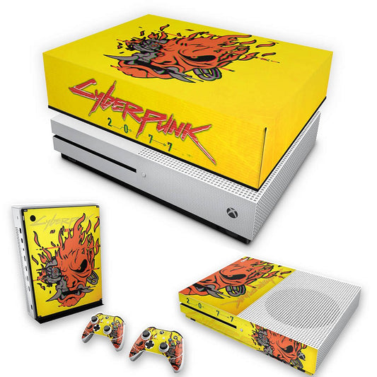 KIT Xbox One S Slim Skin Anti-Rage e Capa Anti Poeira - Cyberpunk 2077