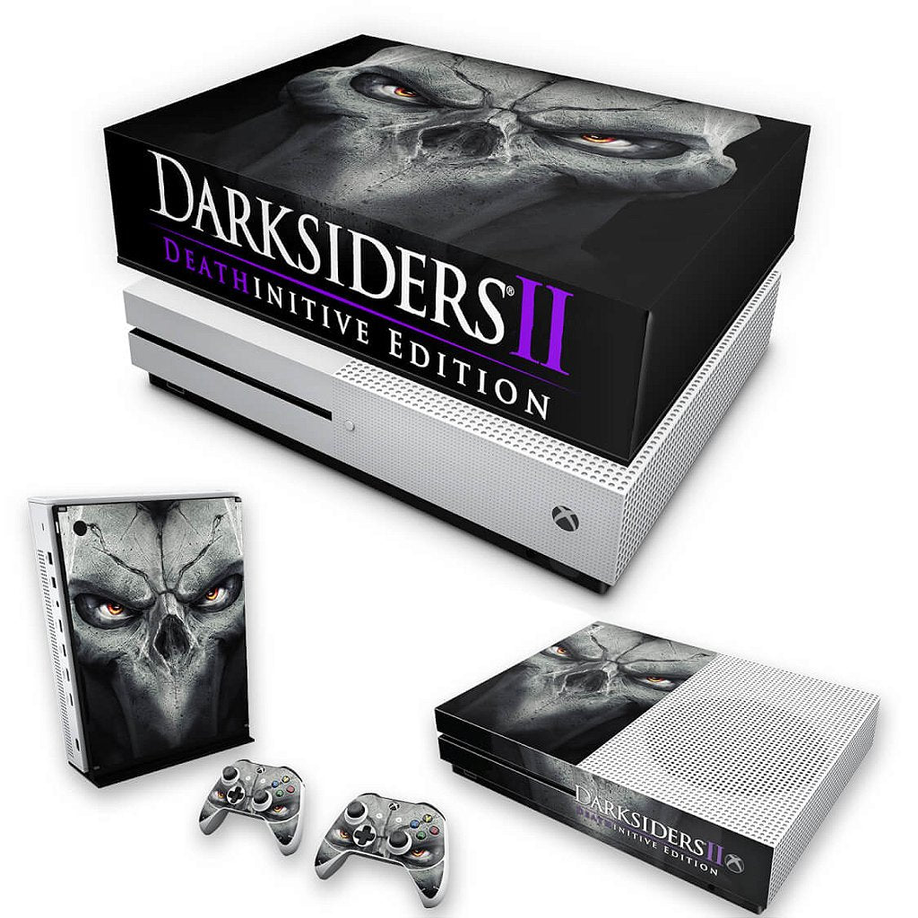 KIT Capa Anti Poeira e Skin Anti-Rage Xbox One S Slim - Darksiders 2 Deathinitive Edition