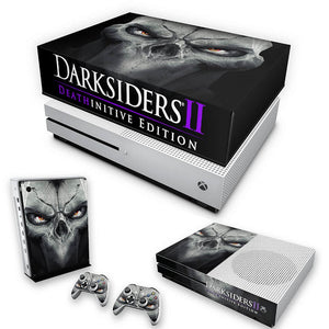 KIT Capa Anti Poeira e Skin Anti-Rage Xbox One S Slim - Darksiders 2 Deathinitive Edition