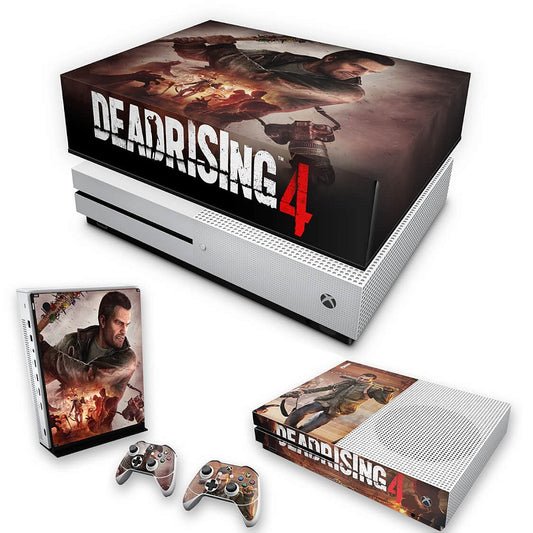 KIT Capa Anti Poeira e Skin Anti-Rage Xbox One S Slim - Dead Rising 4