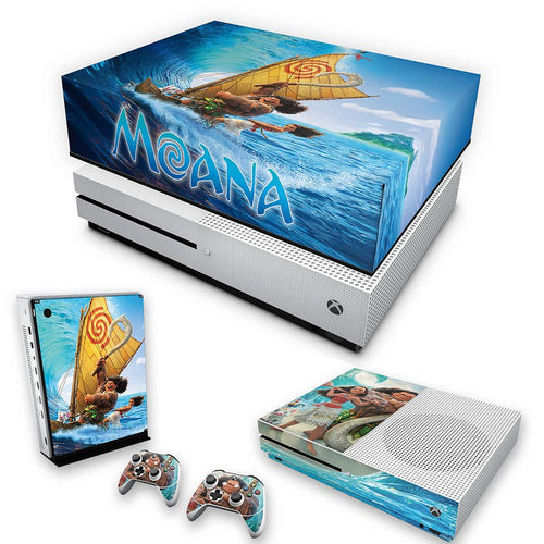 KIT Capa Anti Poeira e Skin Anti-Rage Xbox One S Slim - Disney Moana