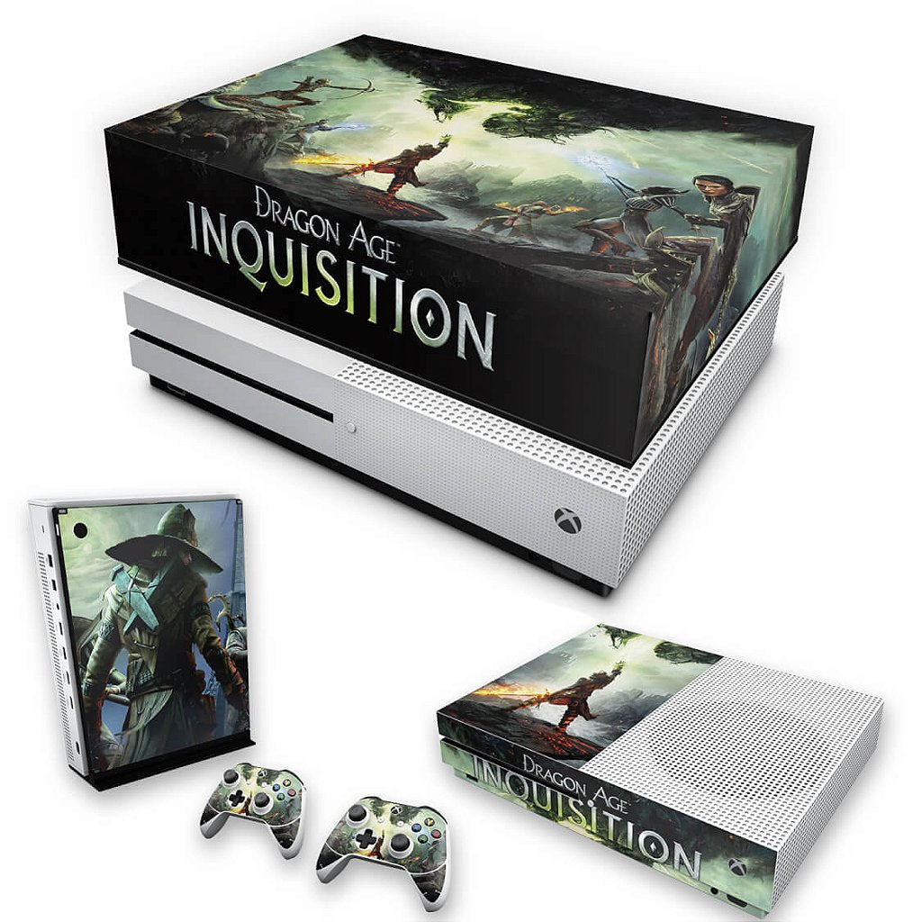 KIT Capa Anti Poeira e Skin Anti-Rage Xbox One S Slim - Dragon Age Inquisition