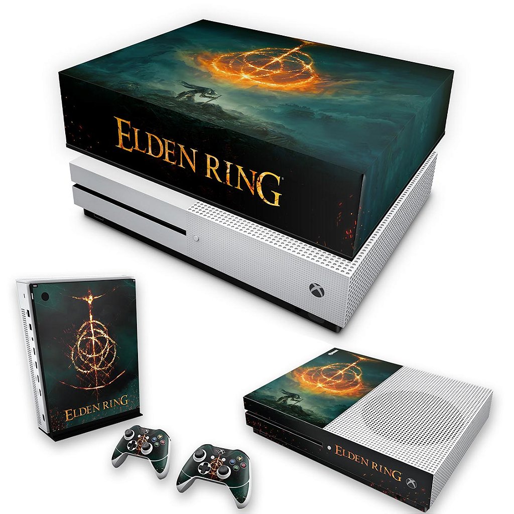 KIT Capa Anti Poeira e Skin Anti-Rage Xbox One S Slim - Elden Ring