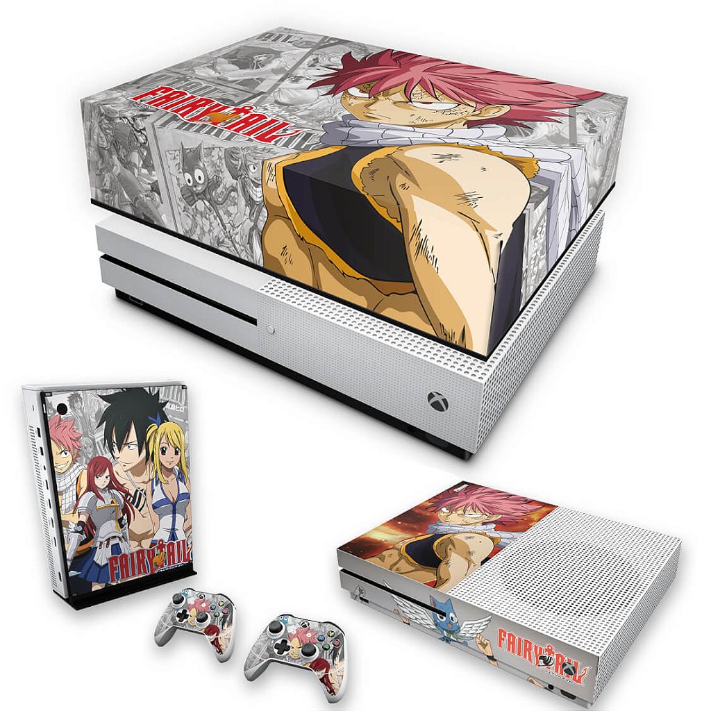 KIT Capa Anti Poeira e Skin Anti-Rage Xbox One S Slim - Fairy Tail