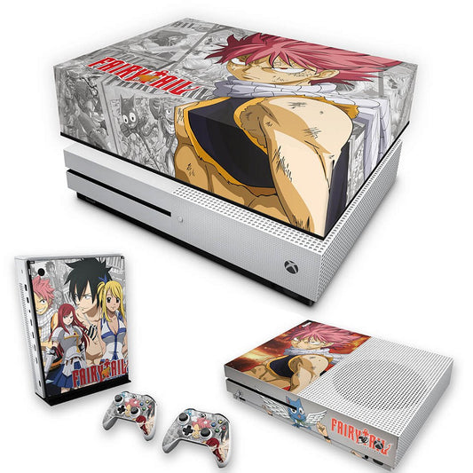 KIT Capa Anti Poeira e Skin Anti-Rage Xbox One S Slim - Fairy Tail