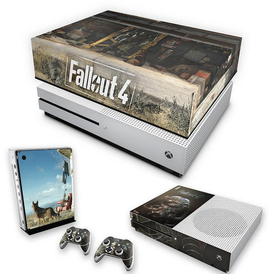 KIT Capa Anti Poeira e Skin Anti-Rage Xbox One S Slim - Fallout 4