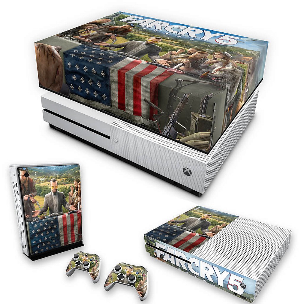 KIT Capa Anti Poeira e Skin Anti-Rage Xbox One S Slim - Far Cry 5